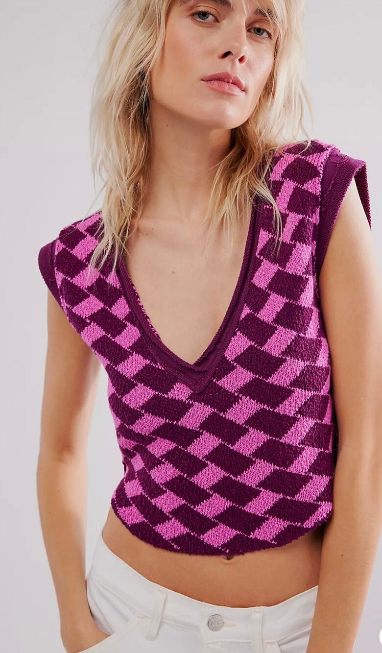Free People Lola women’s short sleeve vest Top size medium